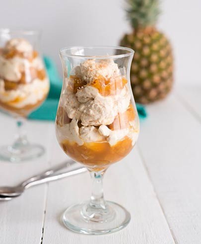 Frozen Pineapple and Coconut Parfaits